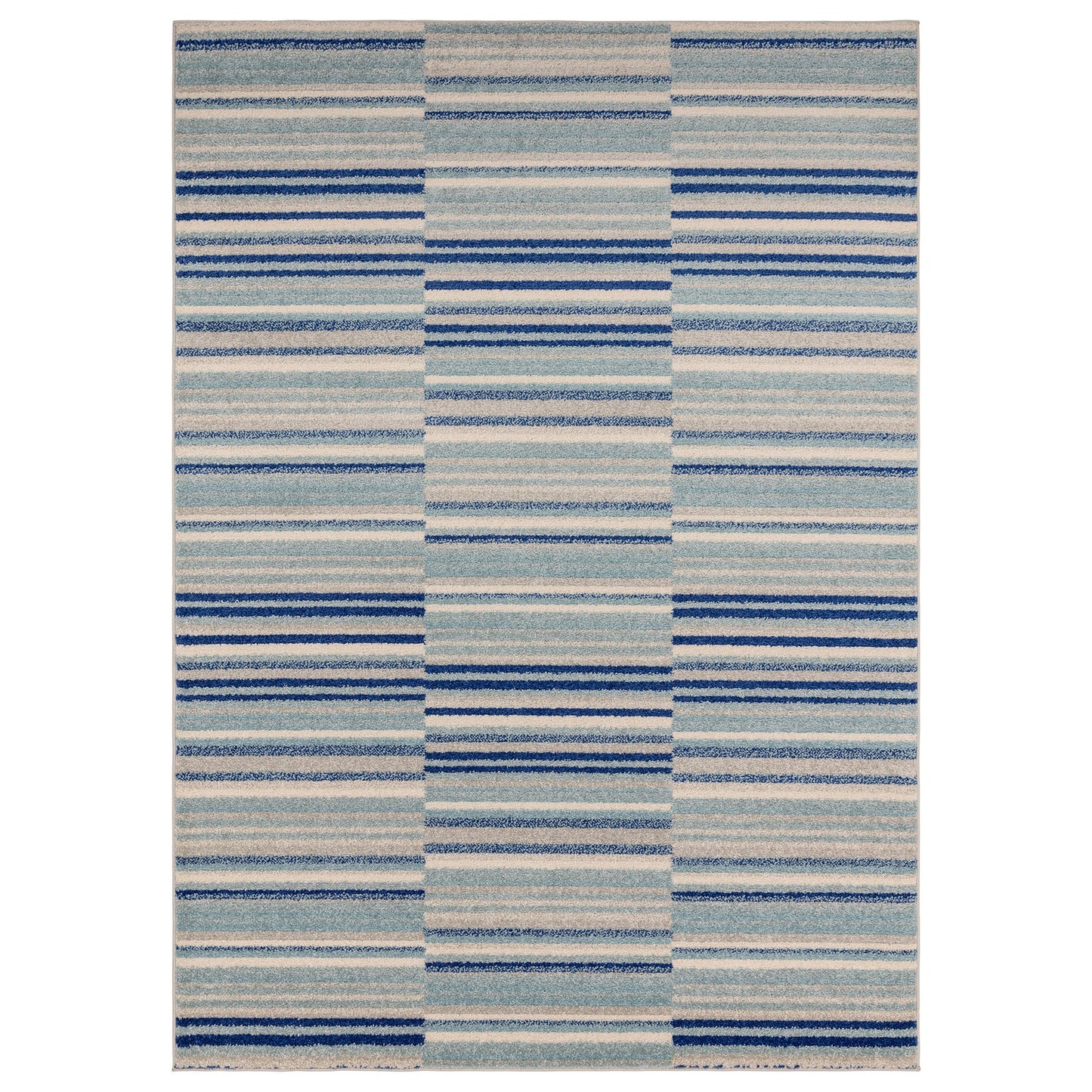 Muse MU05 Geometric Striped Woven Rugs in Blue Multi