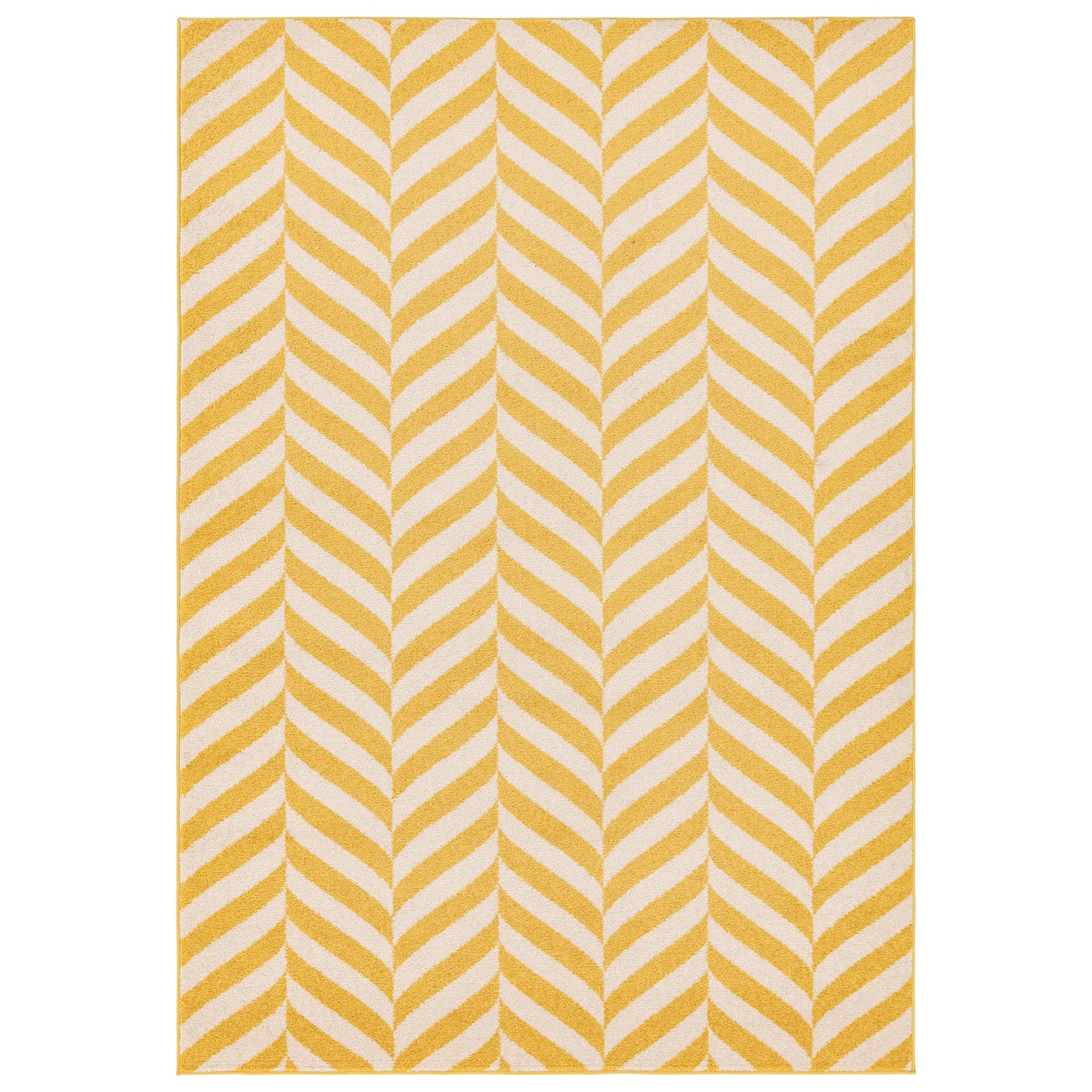 Muse MU08 Geometric Chevron Woven Rugs in Yellow
