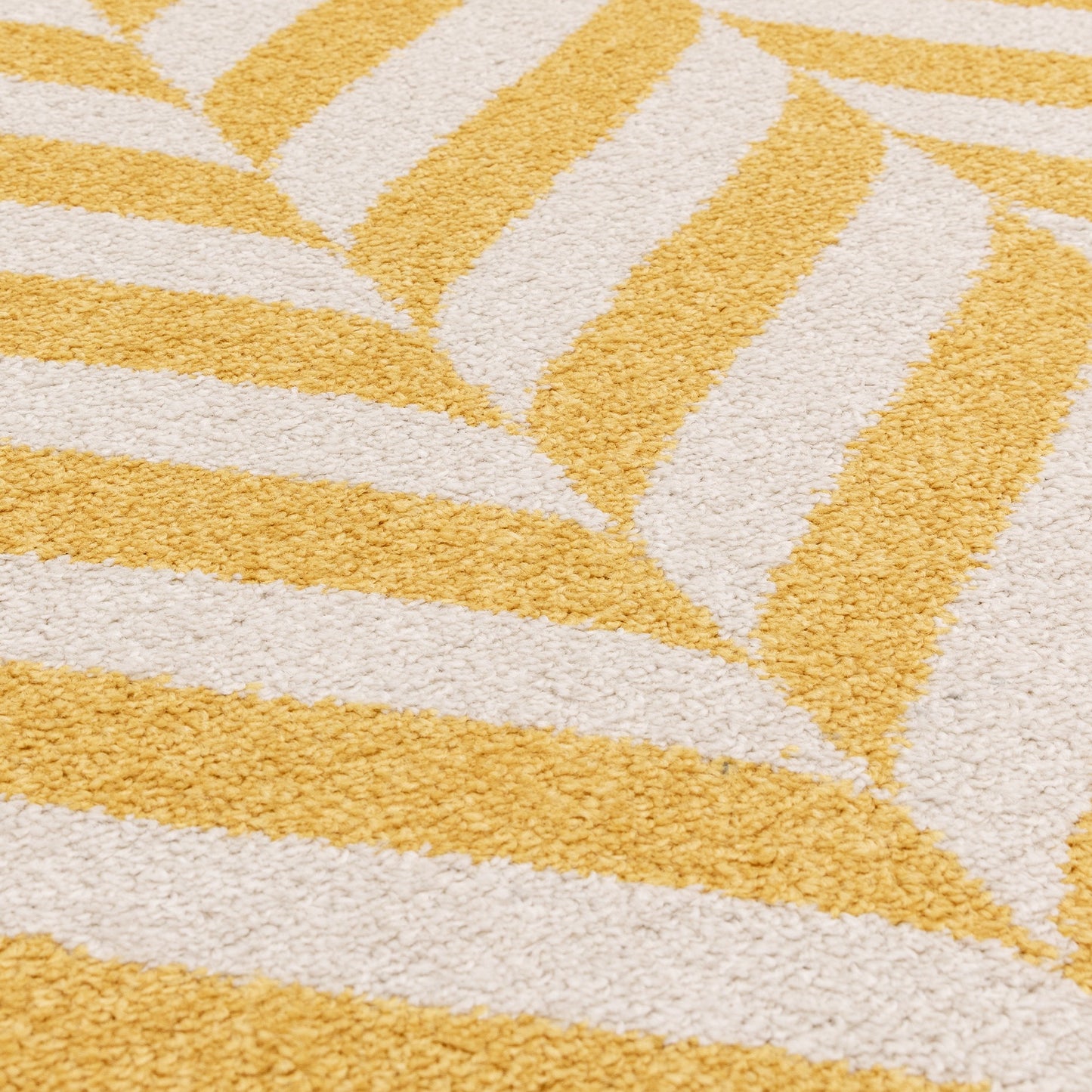 Muse MU08 Geometric Chevron Woven Rugs in Yellow