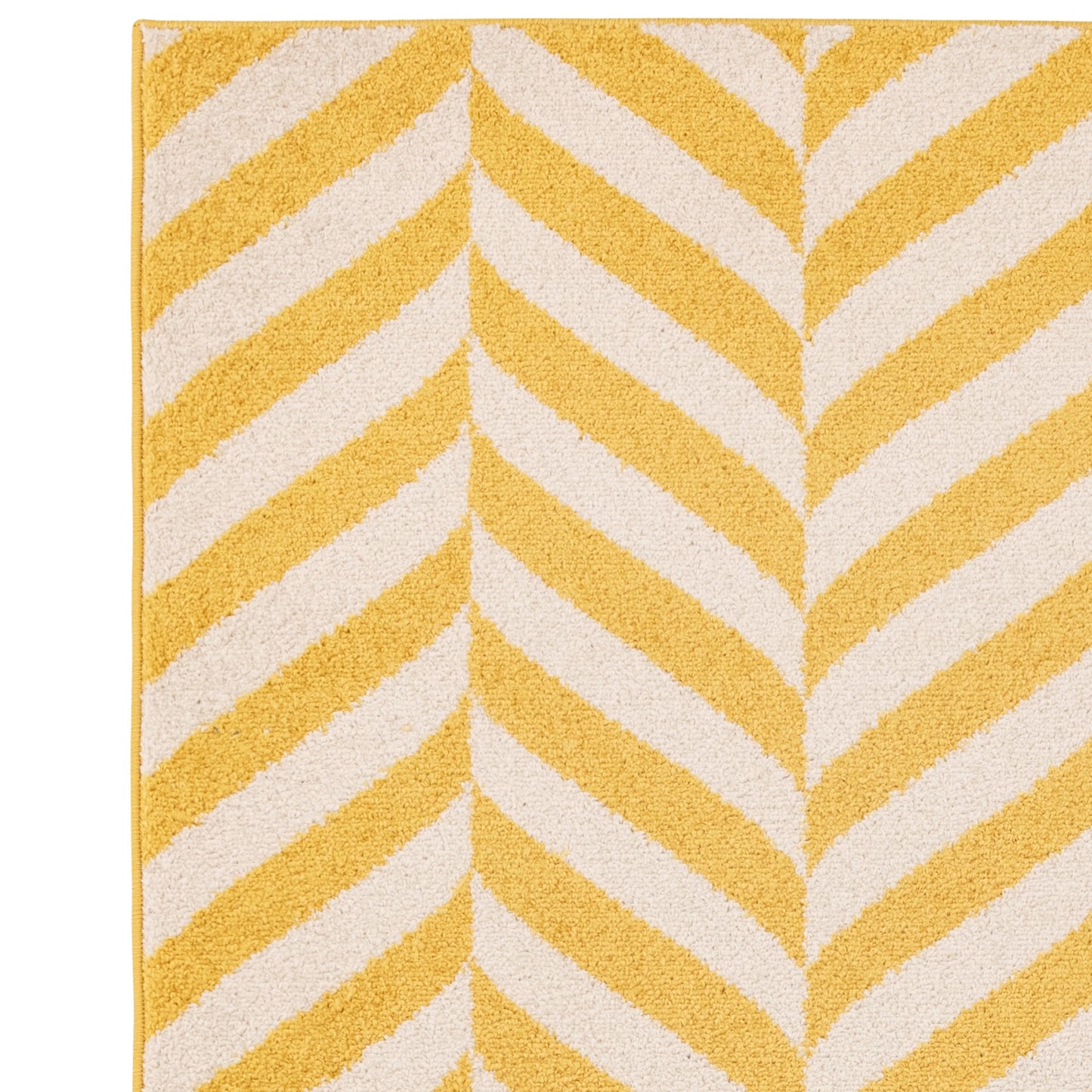 Muse MU08 Geometric Chevron Woven Rugs in Yellow