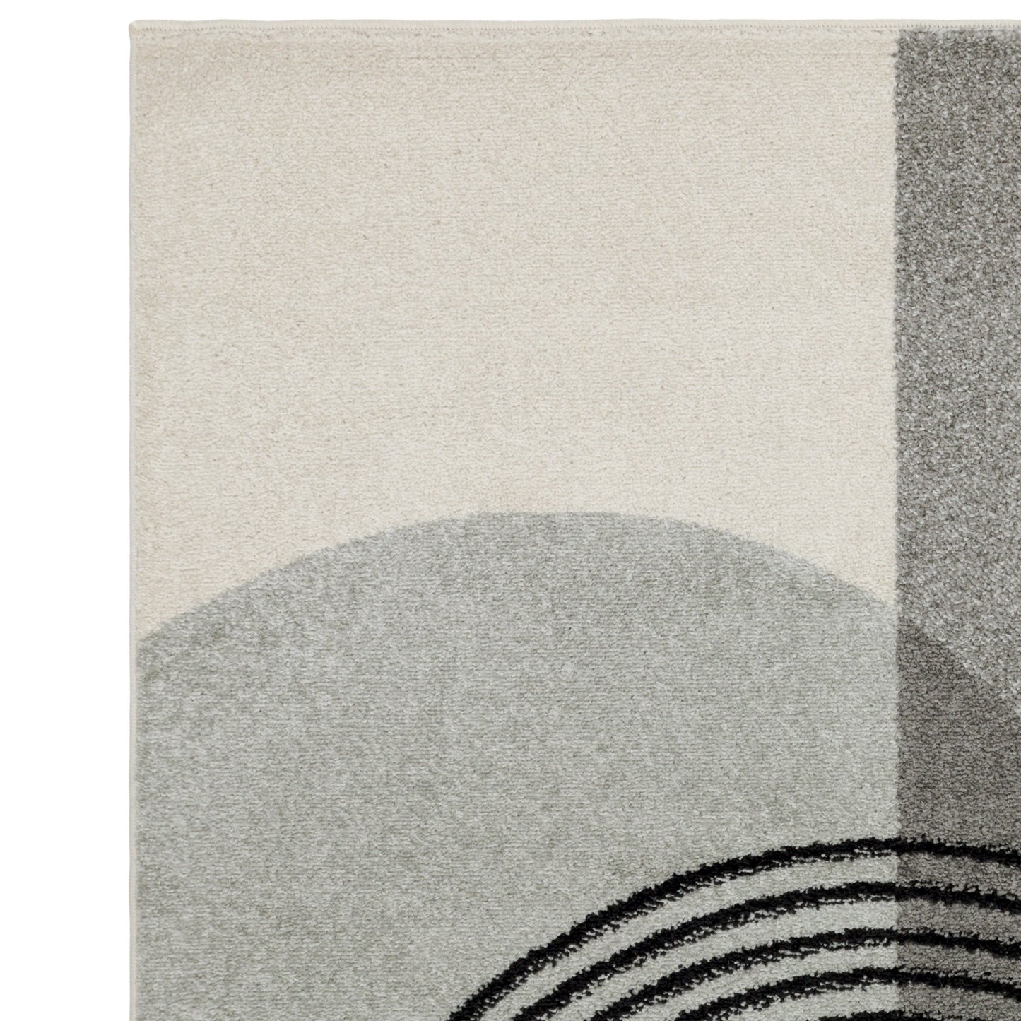 Muse MU14 Geometric Stripe Woven Rugs in Grey