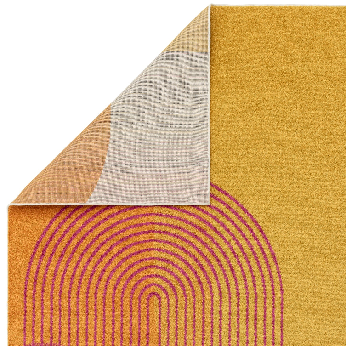 Muse MU13 Geometric Stripe Woven Rugs in Yellow Multi