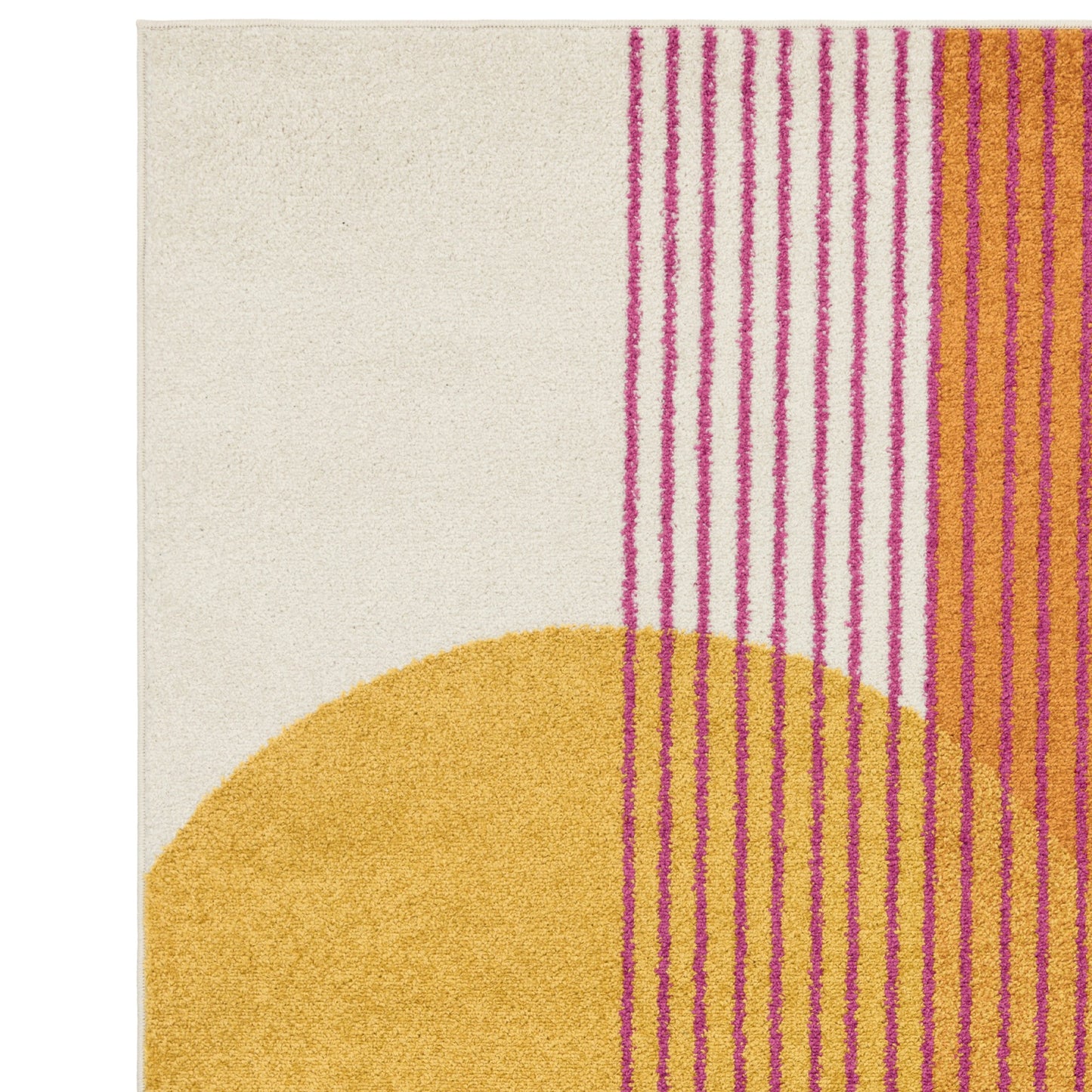 Muse MU13 Geometric Stripe Woven Rugs in Yellow Multi
