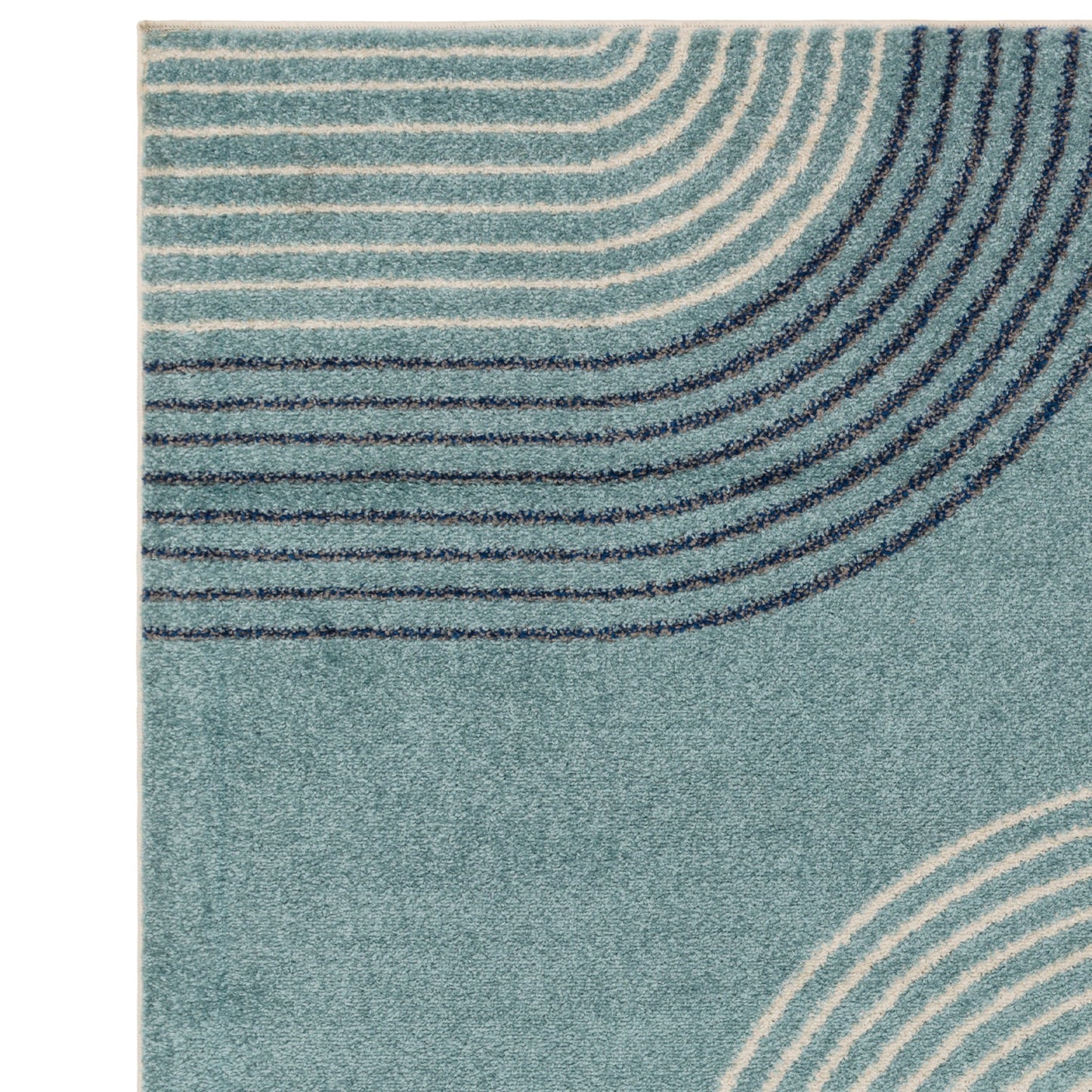 Muse MU15 Geometric Stripe Woven Rugs in Blue Yellow
