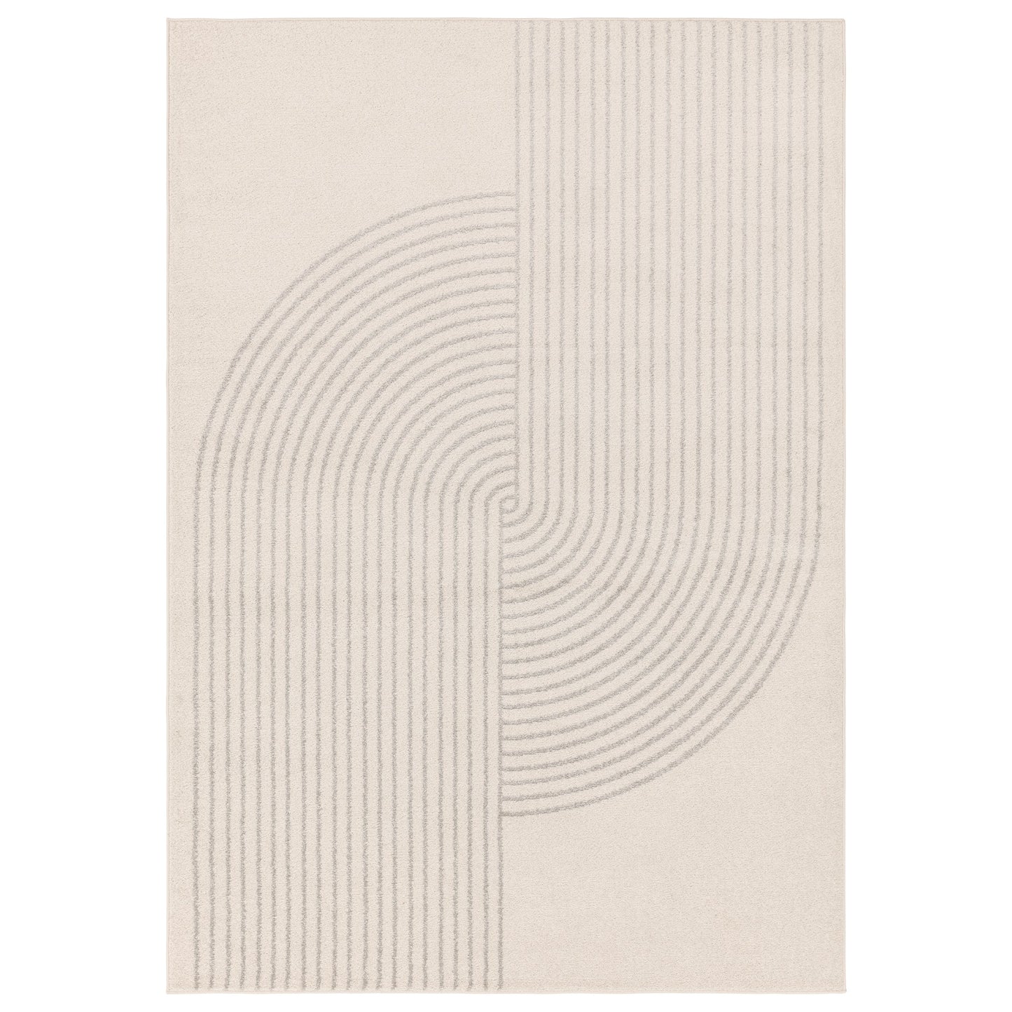 Muse MU16 Geometric Stripe Woven Rugs in Beige