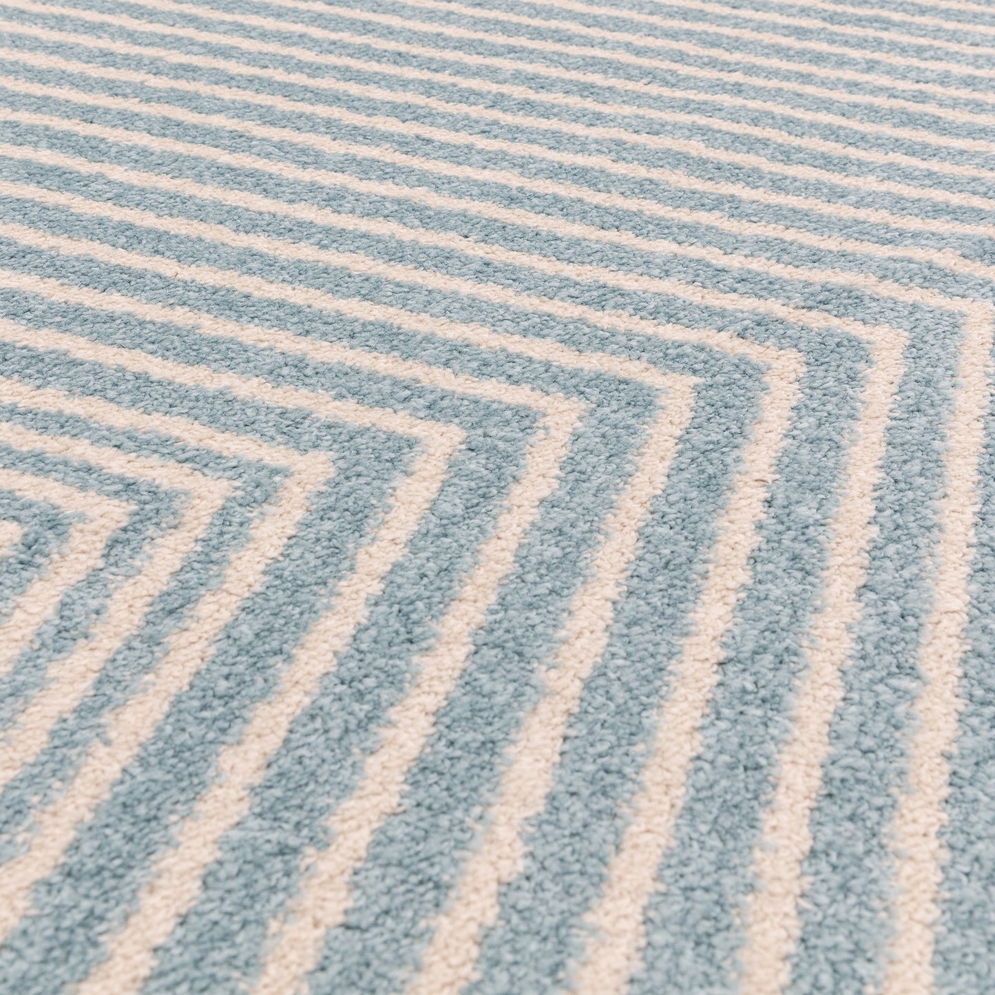 Muse MU19 Geometric Stripe Woven Rugs in Blue