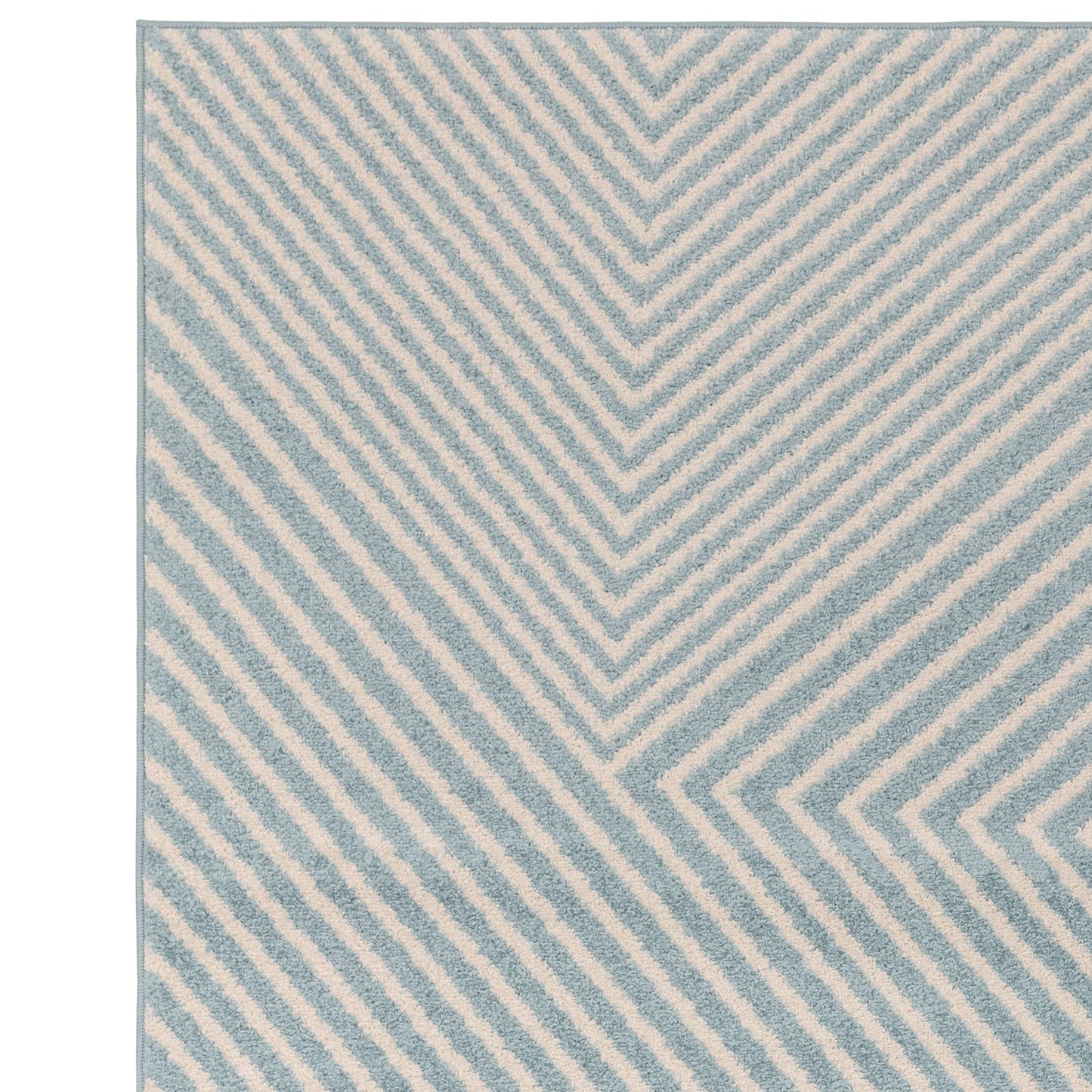 Muse MU19 Geometric Stripe Woven Rugs in Blue