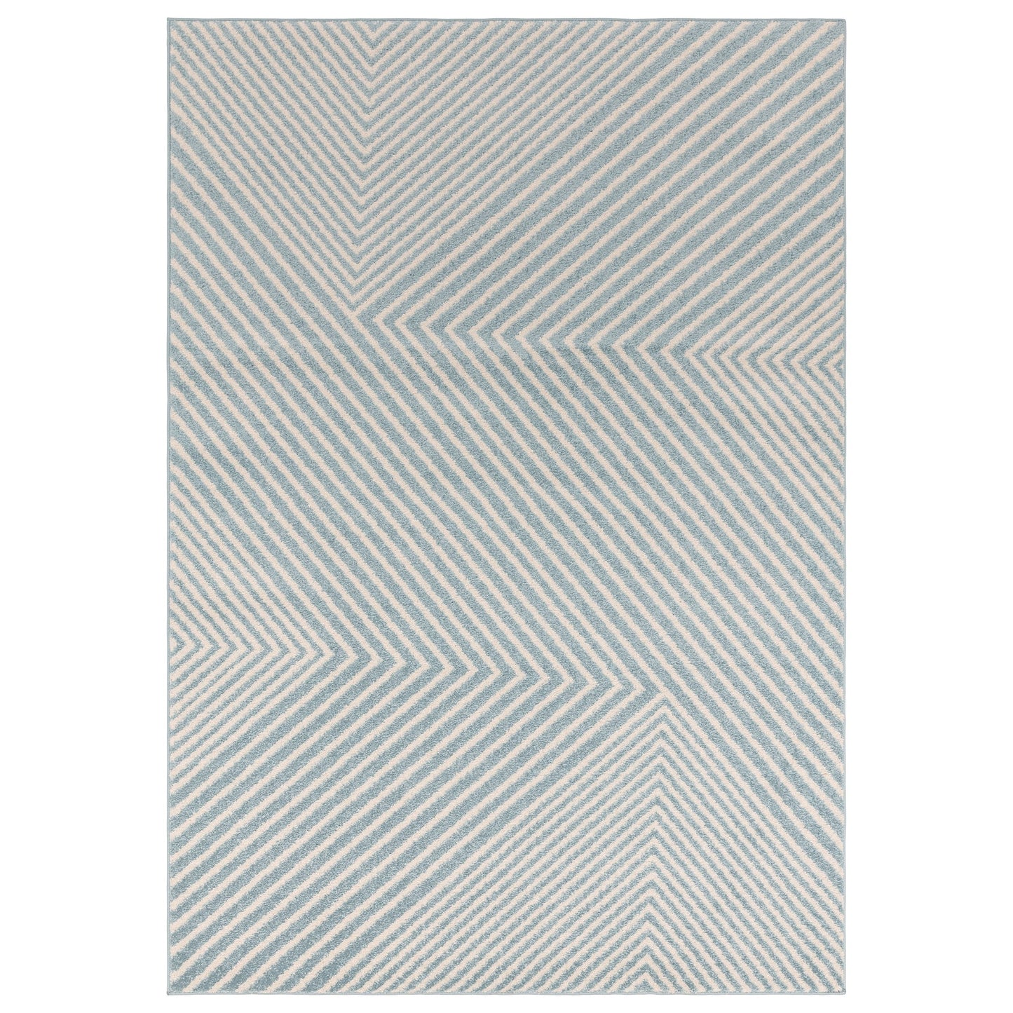 Muse MU19 Geometric Stripe Woven Rugs in Blue