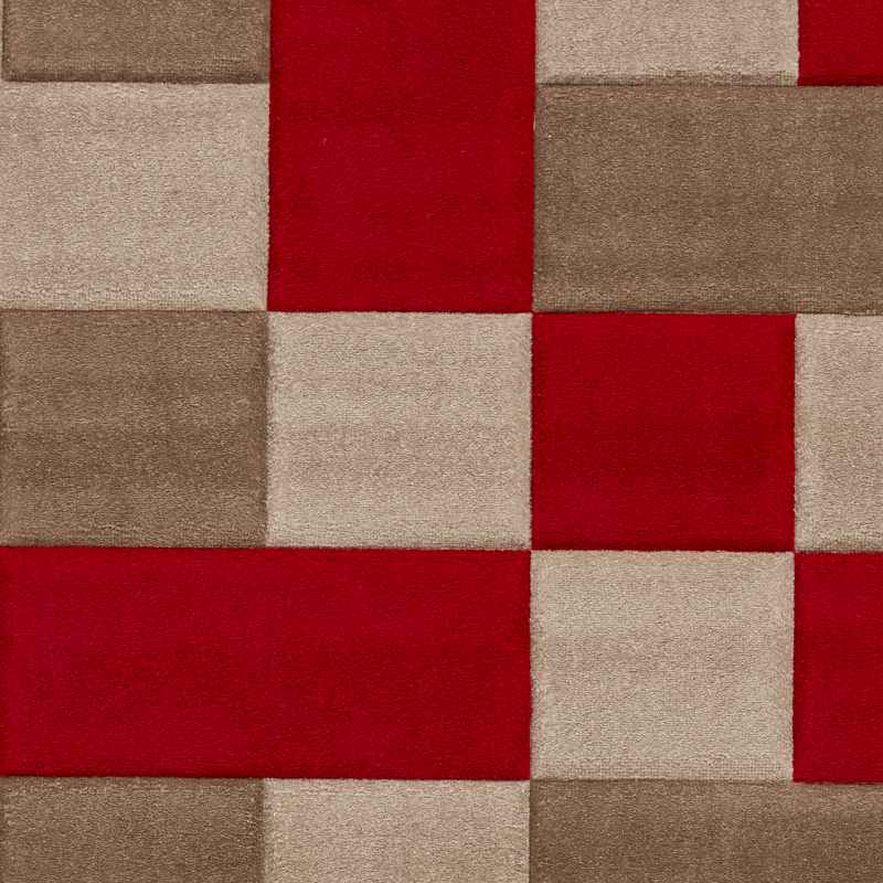 Brooklyn Modern Blocks Rugs BRK04 in Beige Red