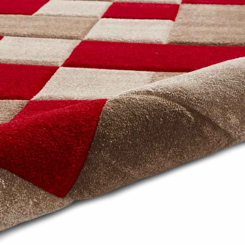Brooklyn Modern Blocks Rugs BRK04 in Beige Red