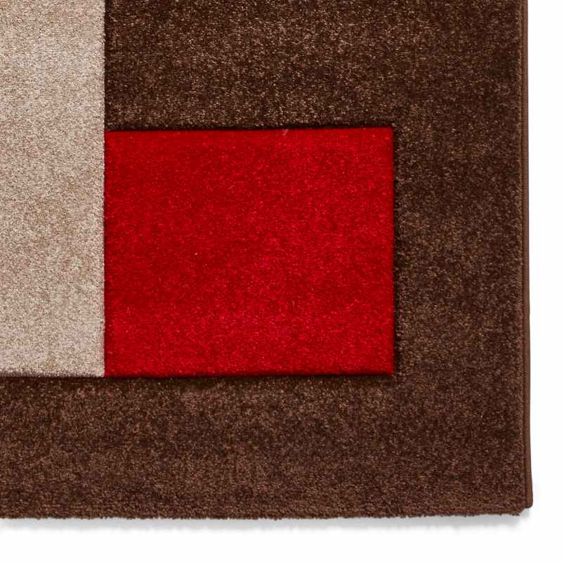 Brooklyn Modern Blocks Rugs BRK04 in Brown Red