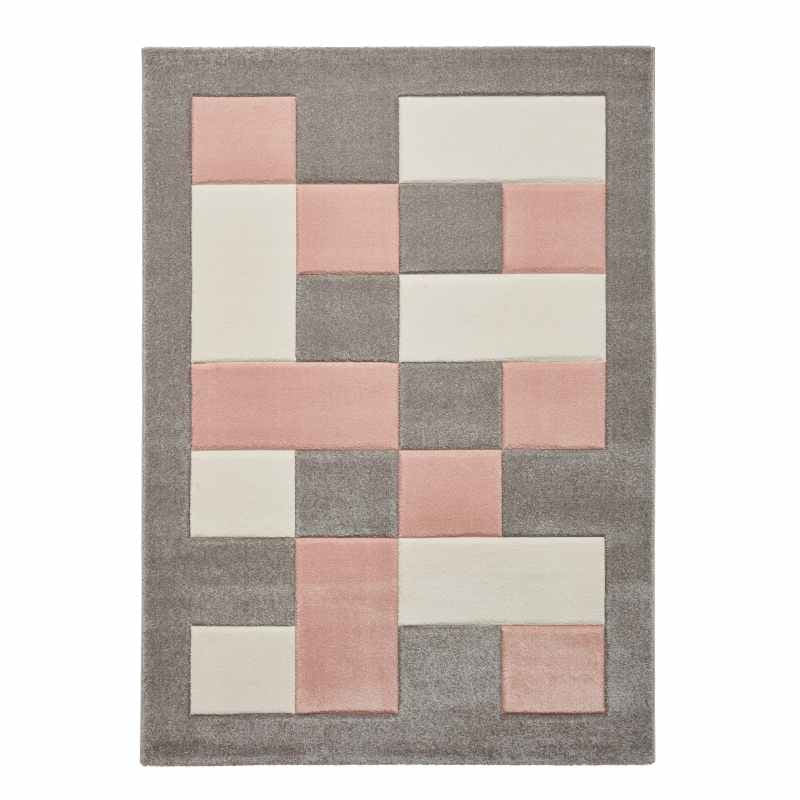 Brooklyn Modern Blocks Rugs BRK04 in Grey Rose