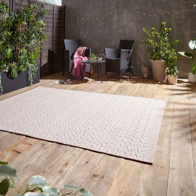 Coast A055 Indoor Outdoor Rug in Rose Cream