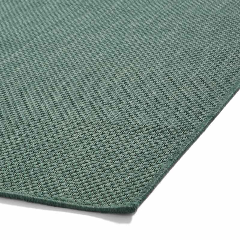 POP Plain Indoor Outdoor Boho Rug in Dark Green