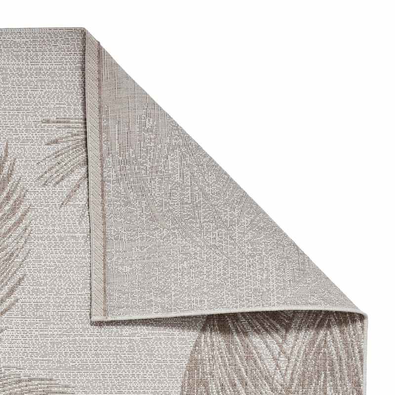Miami A444 Indoor Outdoor Palm Leaf Rug in Beige