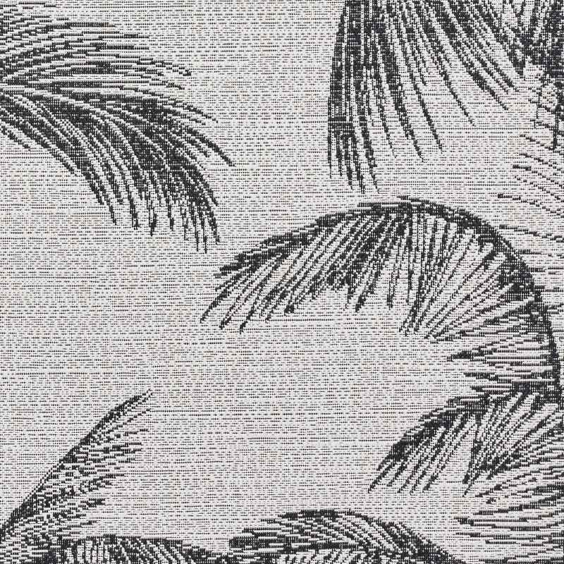 Miami A444 Indoor Outdoor Palm Leaf Rug in Cream Black