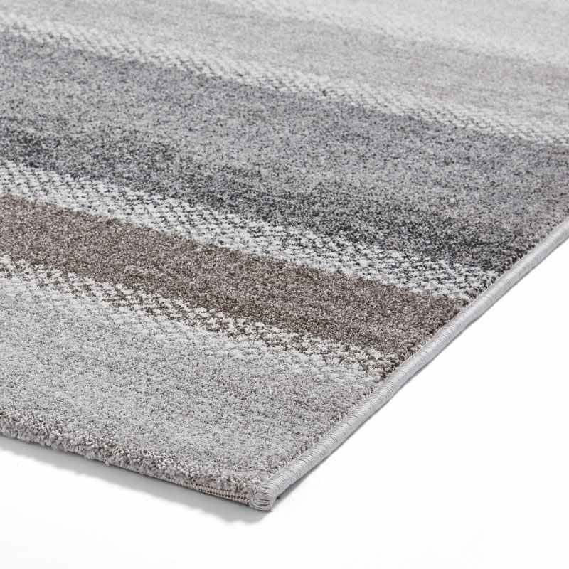 Milano 20687 Modern Stripe Rug in Grey Beige