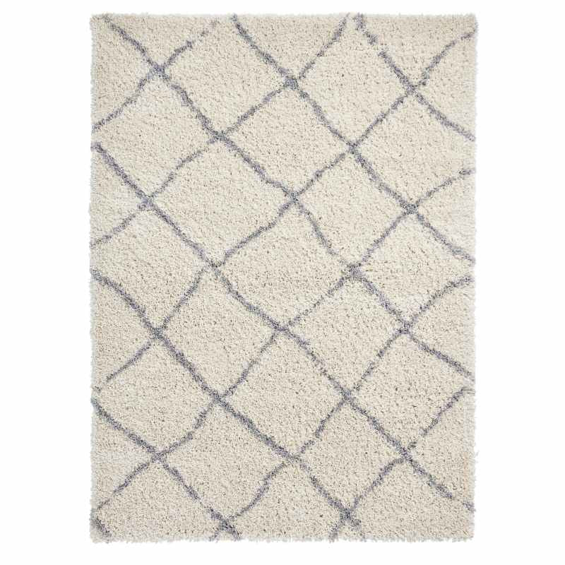 Scandi Berber G257 Shaggy Boho Rugs in Cream Grey