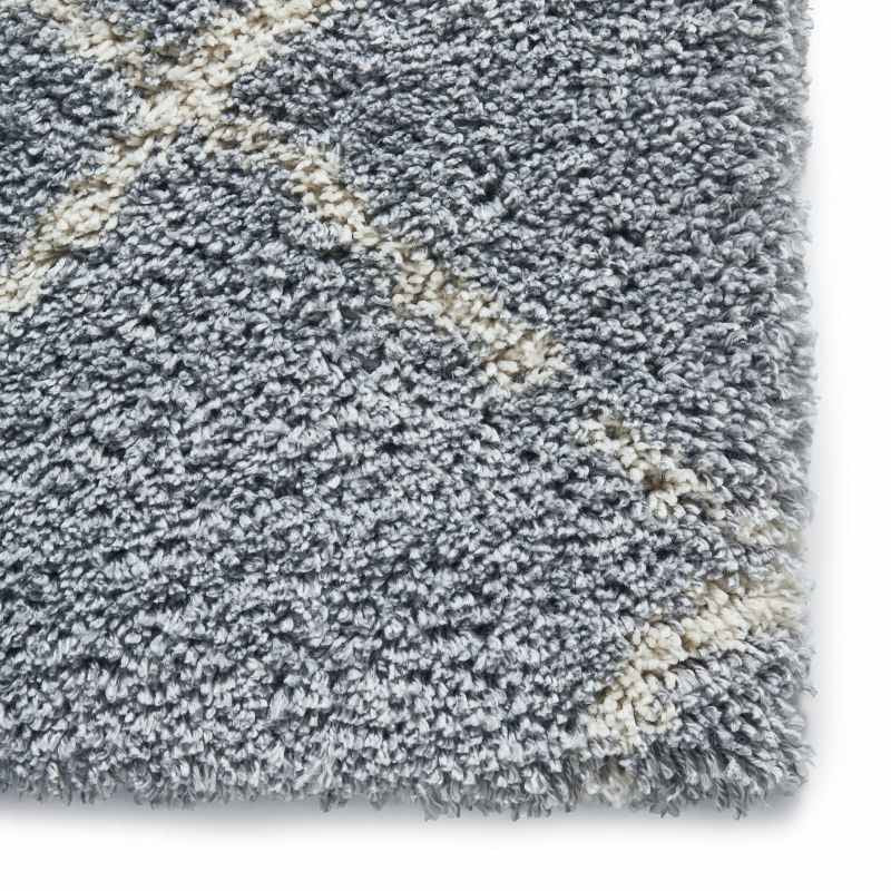 Scandi Berber G257 Shaggy Boho Rugs in Grey Cream