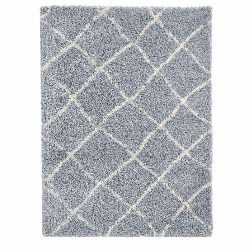 Scandi Berber G257 Shaggy Boho Rugs in Grey Cream