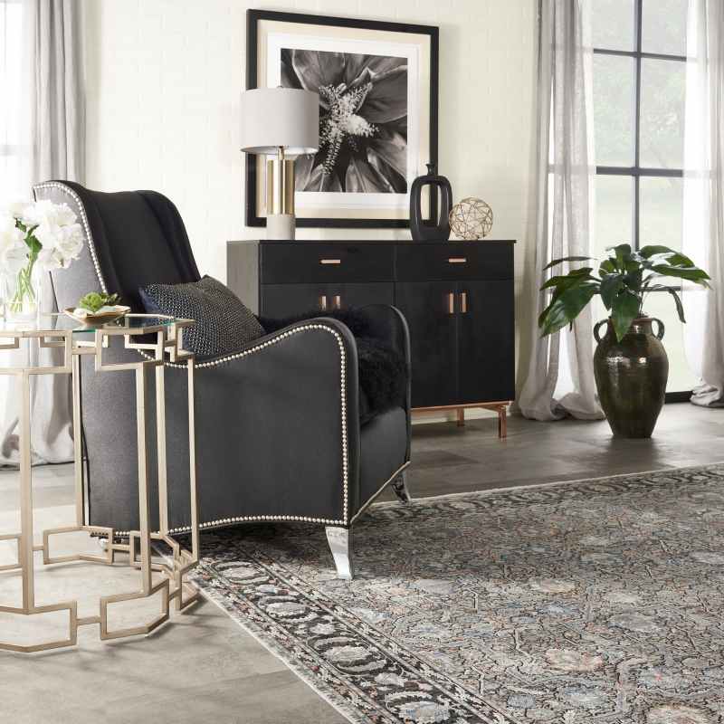 Starry Nights Traditional Medallion Rug STN10 in Grey Navy
