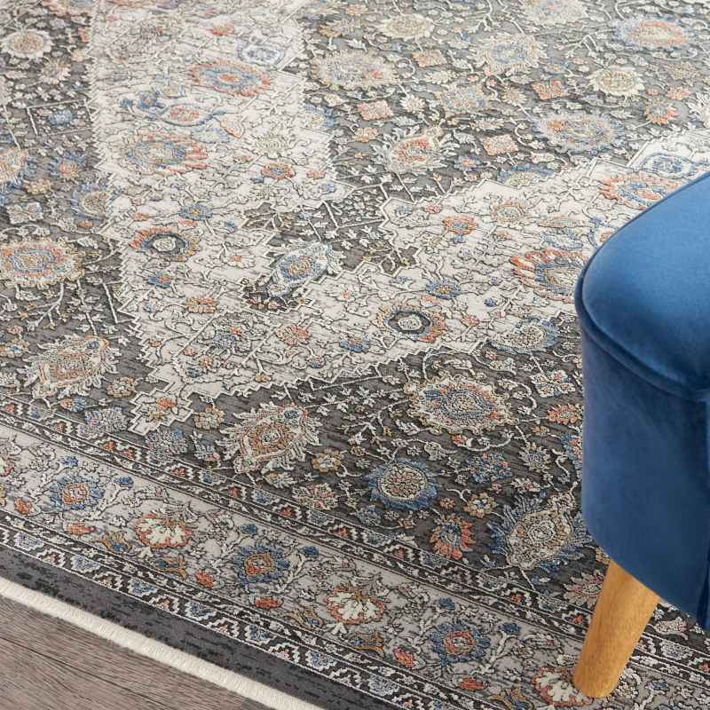 Starry Nights Traditional Medallion Rug STN11 in Grey Navy