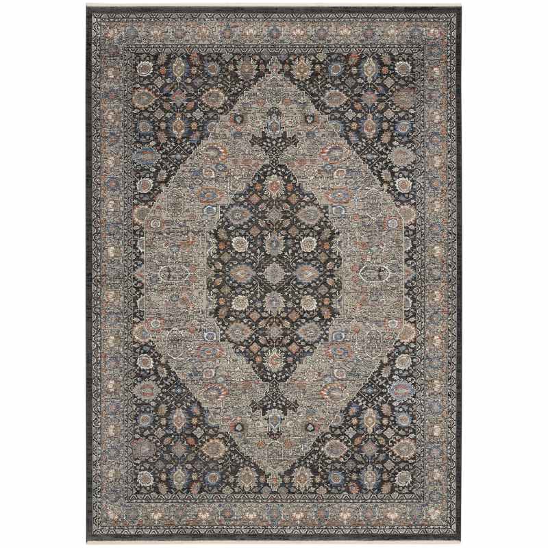 Starry Nights Traditional Medallion Rug STN11 in Grey Navy