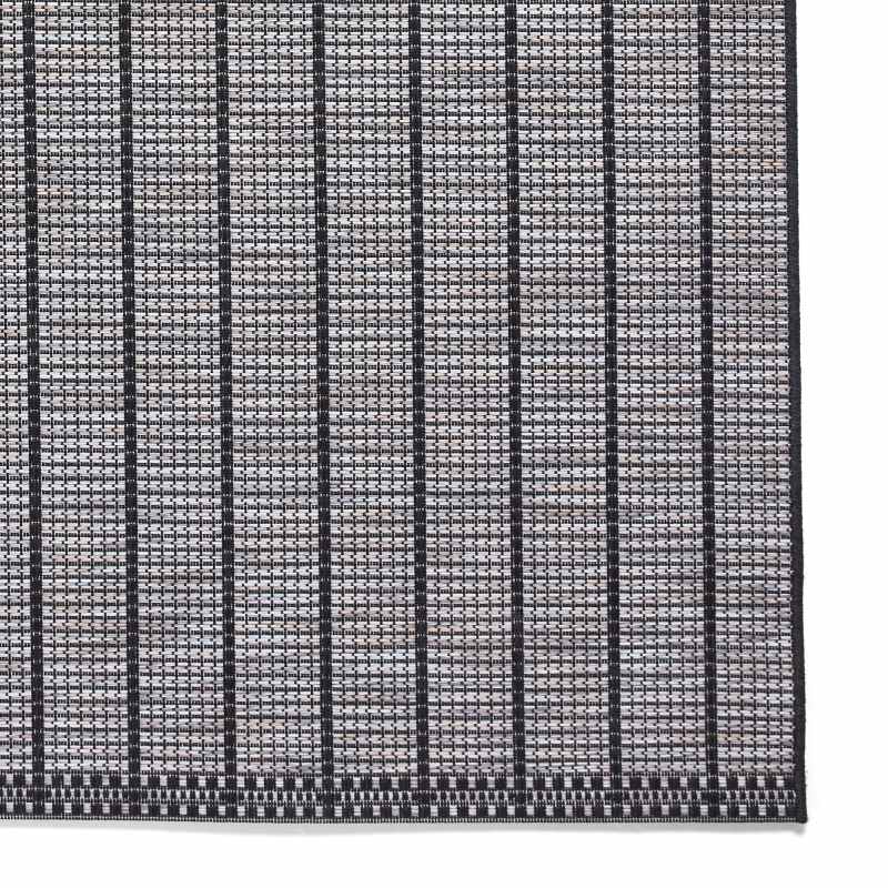 Santa Monica A041 Indoor Outdoor Stripe Rug in Black