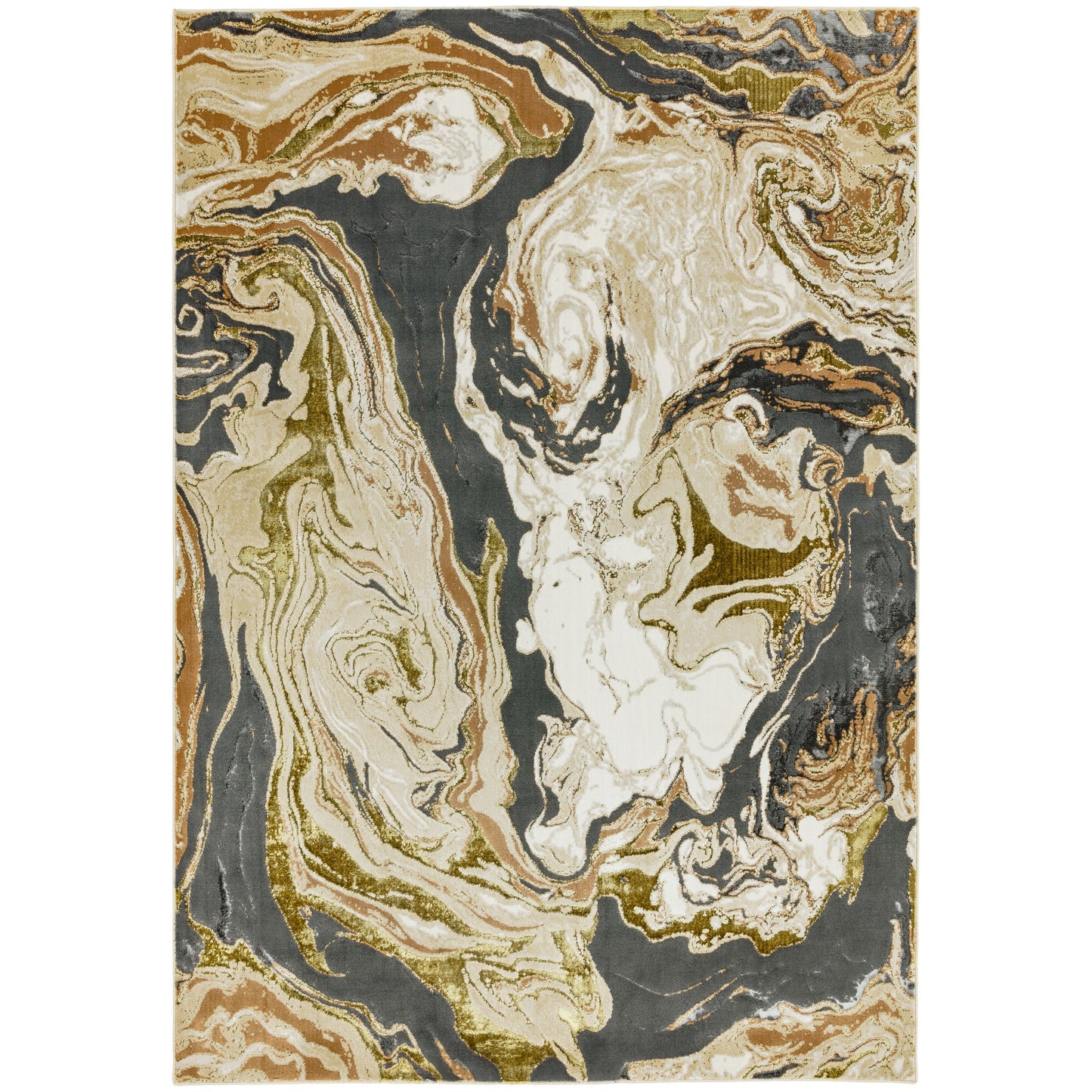 Aurora Marble AU08 Rugs in Gold Grey