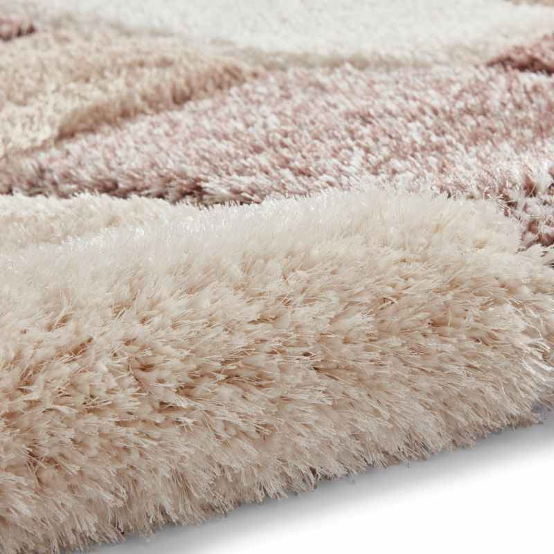 Olympia 2239 Beige Brown Geometric Shaggy Rug
