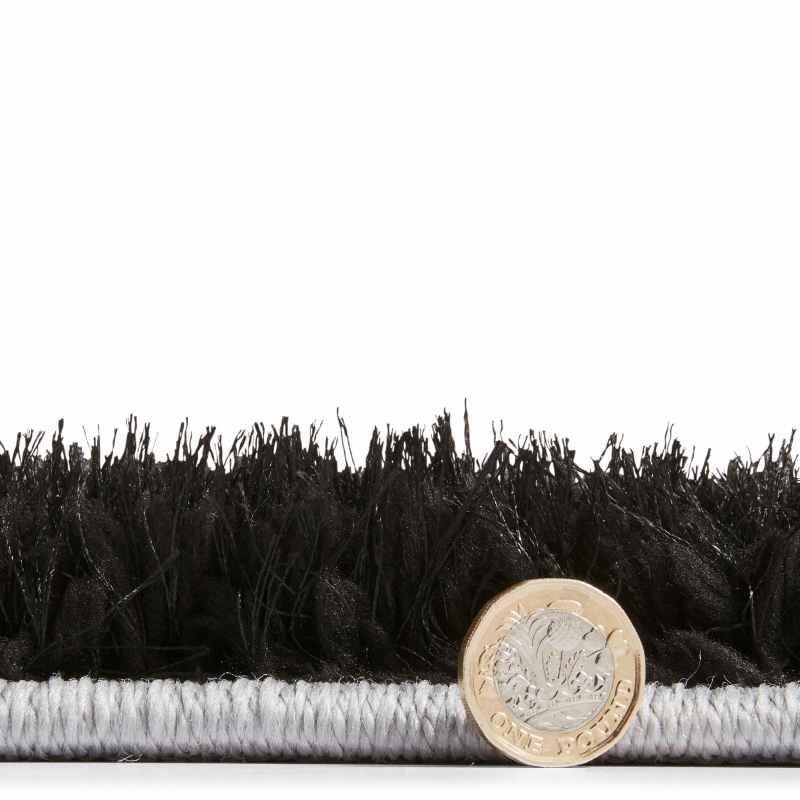 Olympia 2239 Black White Geometric Shaggy Rug