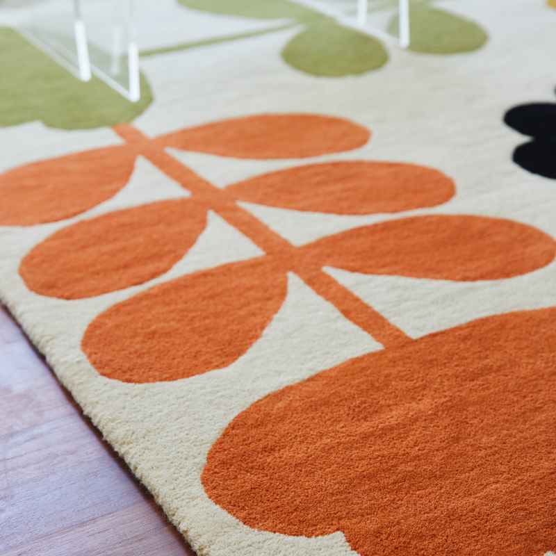 Cut Stem Wool Rugs 061405 in Multi By Designer Orla Kiely