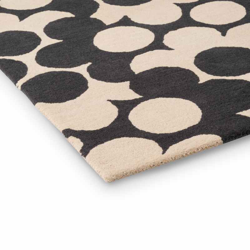 Puzzle Flower Wool Rugs 060905 in Slate By Designer Orla Kiely