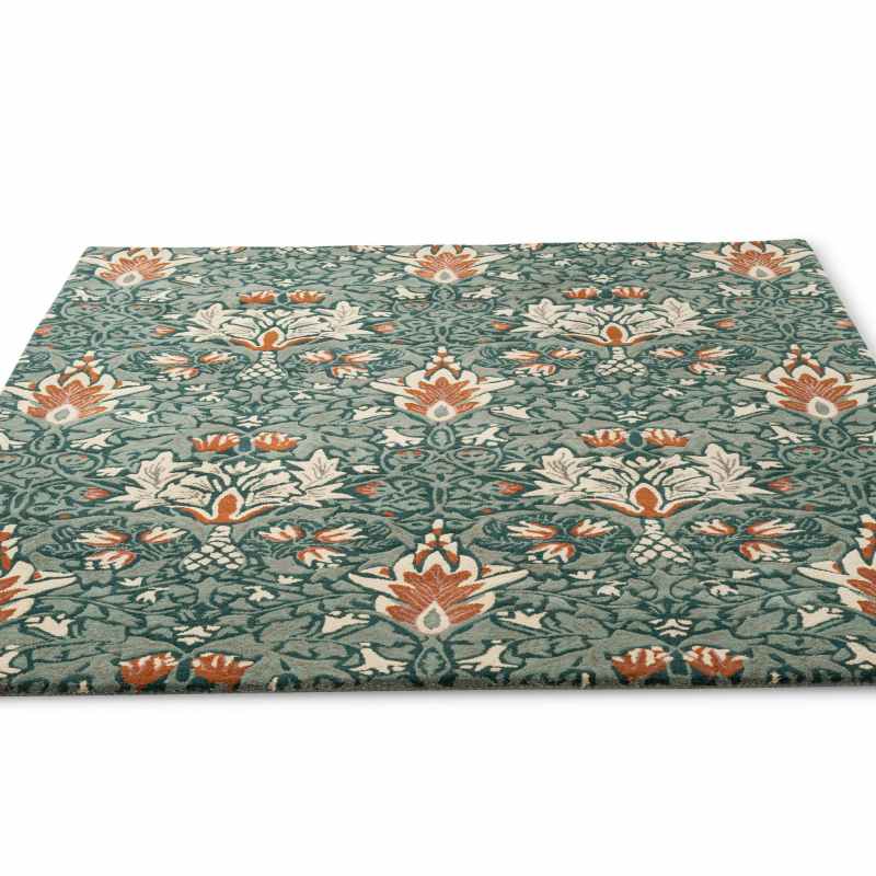 Snakeshead Floral Rugs 127207 in Thistle Russet by William Morris
