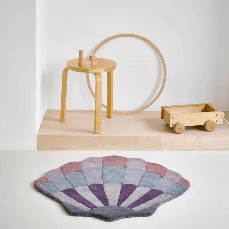 Shell Wool Kids Rugs 141308 in Lilac By Brink and Campman