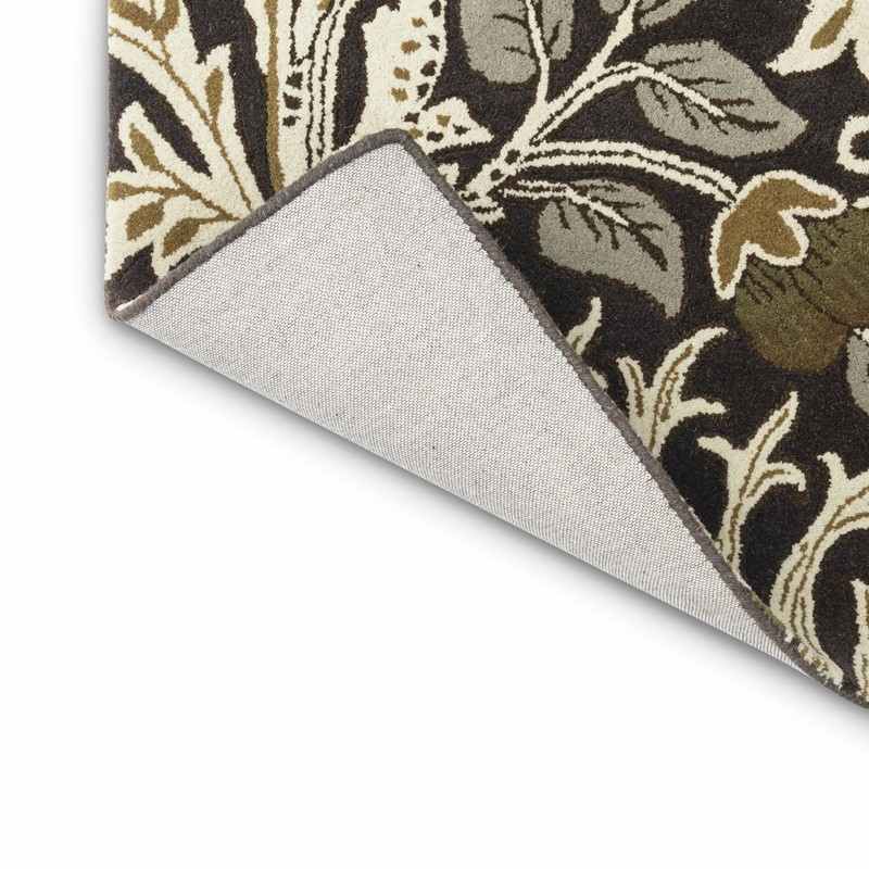 Artichoke Runner Rugs 127105 in Charcoal Mustard By William Morris
