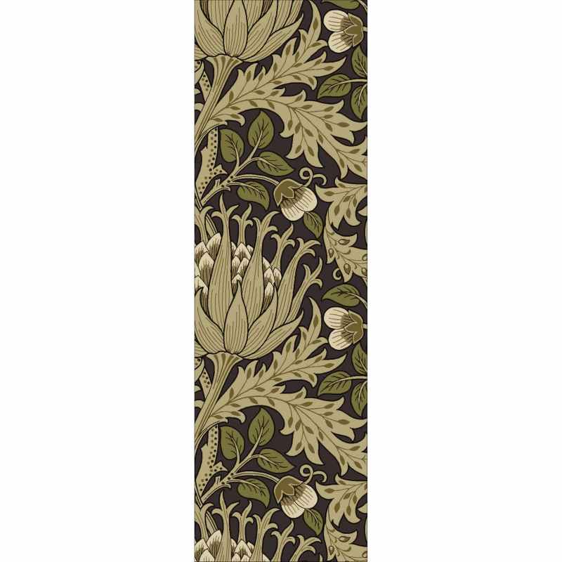 Artichoke Runner Rugs 127105 in Charcoal Mustard By William Morris