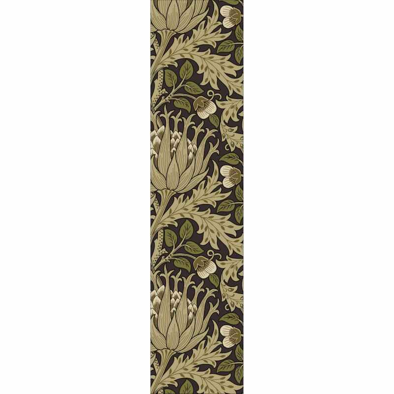 Artichoke Runner Rugs 127105 in Charcoal Mustard By William Morris