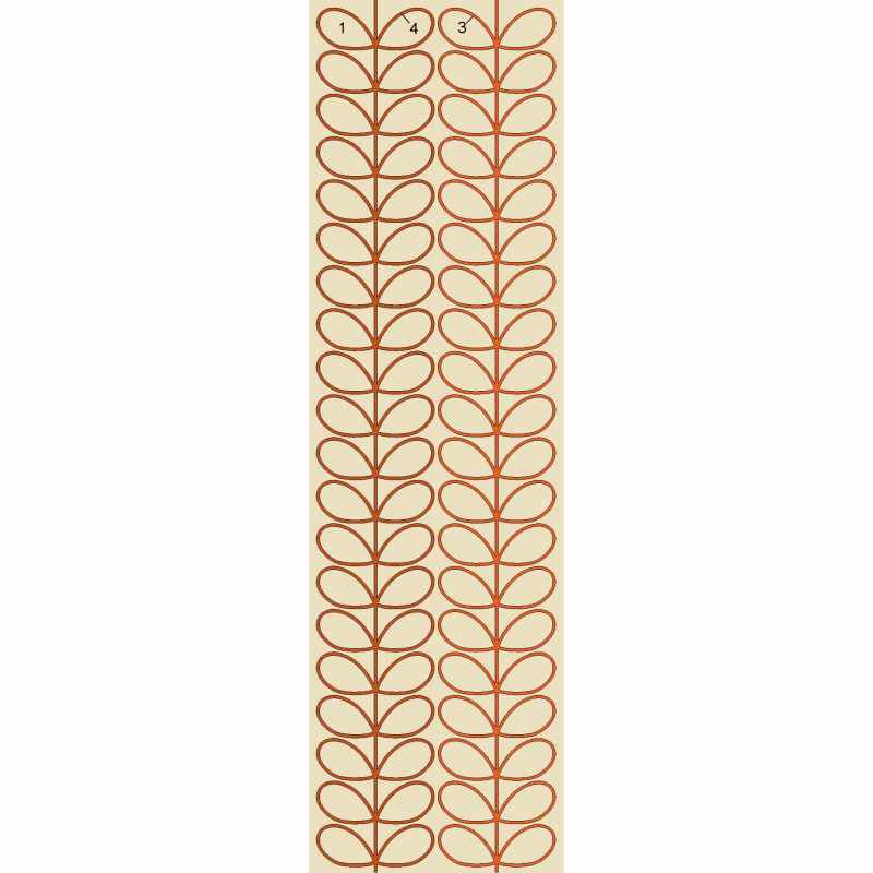 Linear Stem Ombre Runner Rugs 061103 in Tomato By Orla Kiely