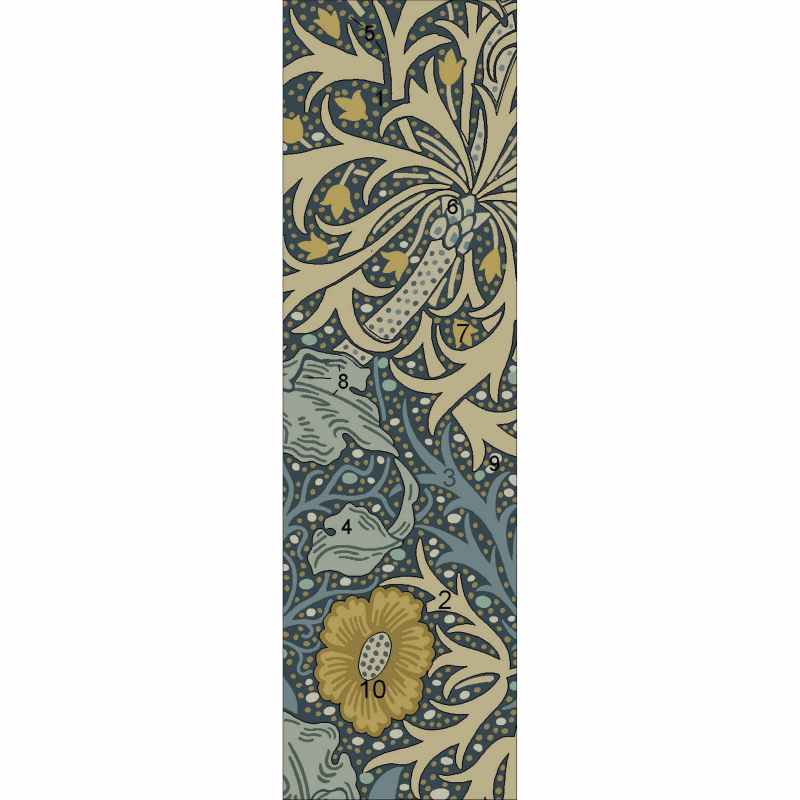 Seaweed Hallway Runner Rugs in 127008 Teal by William Morris