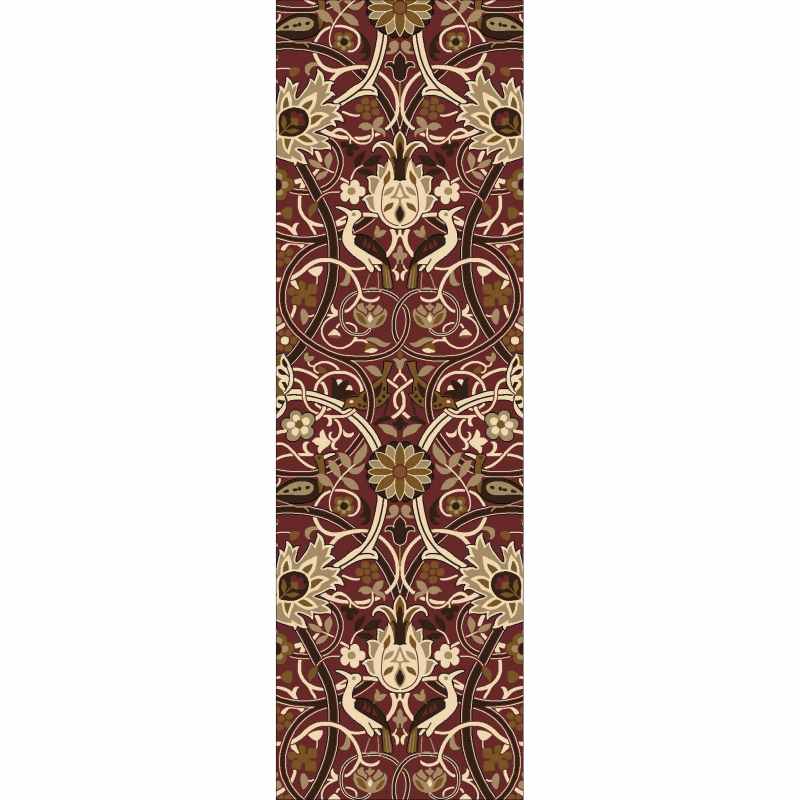 Bullerswood Runner Rugs 127300 in Red Gold By William Morris
