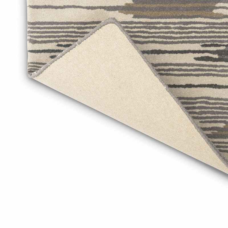 Ishi Striped Runner Rugs 146004 by Sanderson in Slate Charcoal