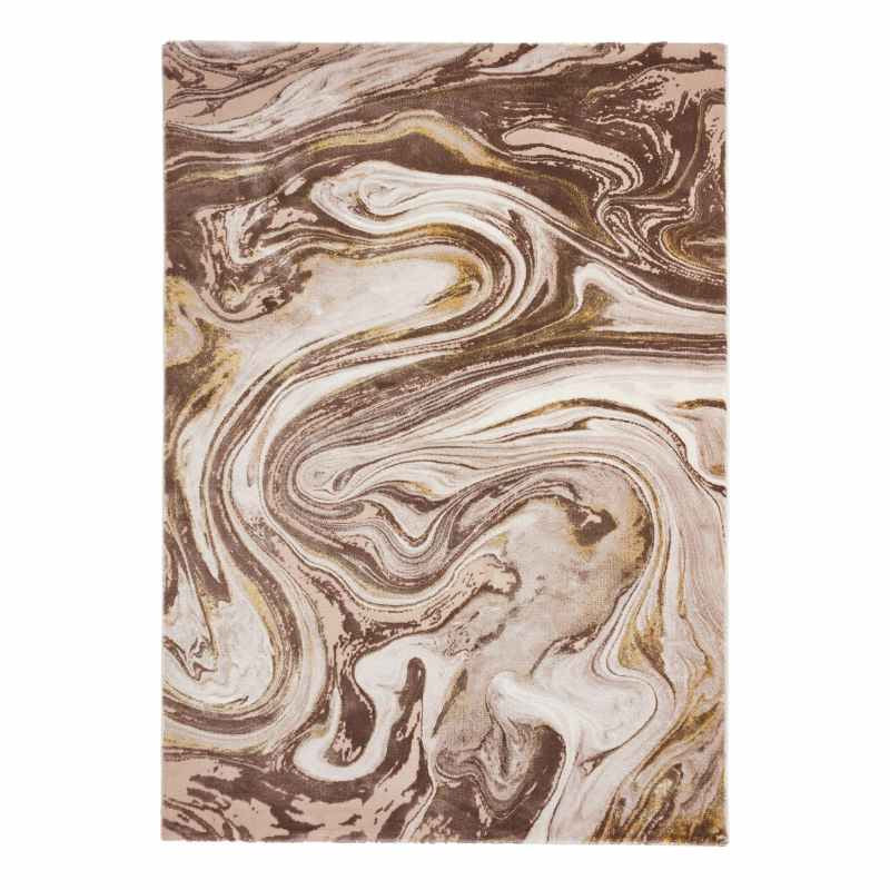 Florence 50031 Marble Modern Rugs in Beige Gold