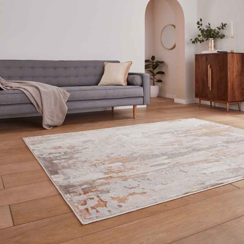 Apollo GR580 Modern Abstract Distressed Rugs in Bronze Grey