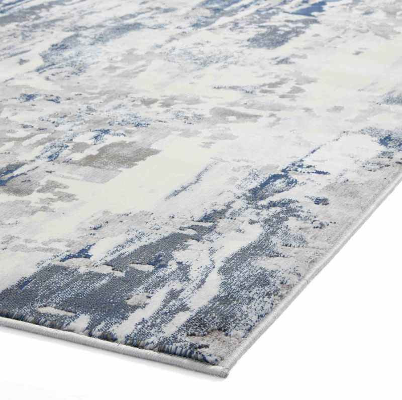 Apollo GR580 Modern Abstract Distressed Rugs in Grey Navy