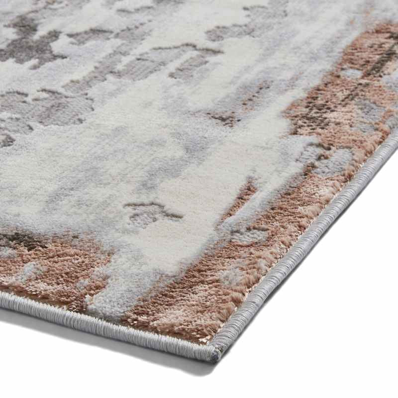 Apollo GR580 Modern Abstract Distressed Rugs in Grey Rose