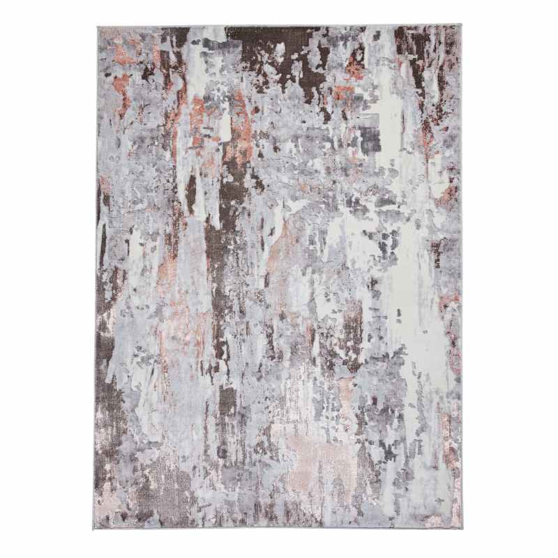 Apollo GR580 Modern Abstract Distressed Rugs in Grey Rose