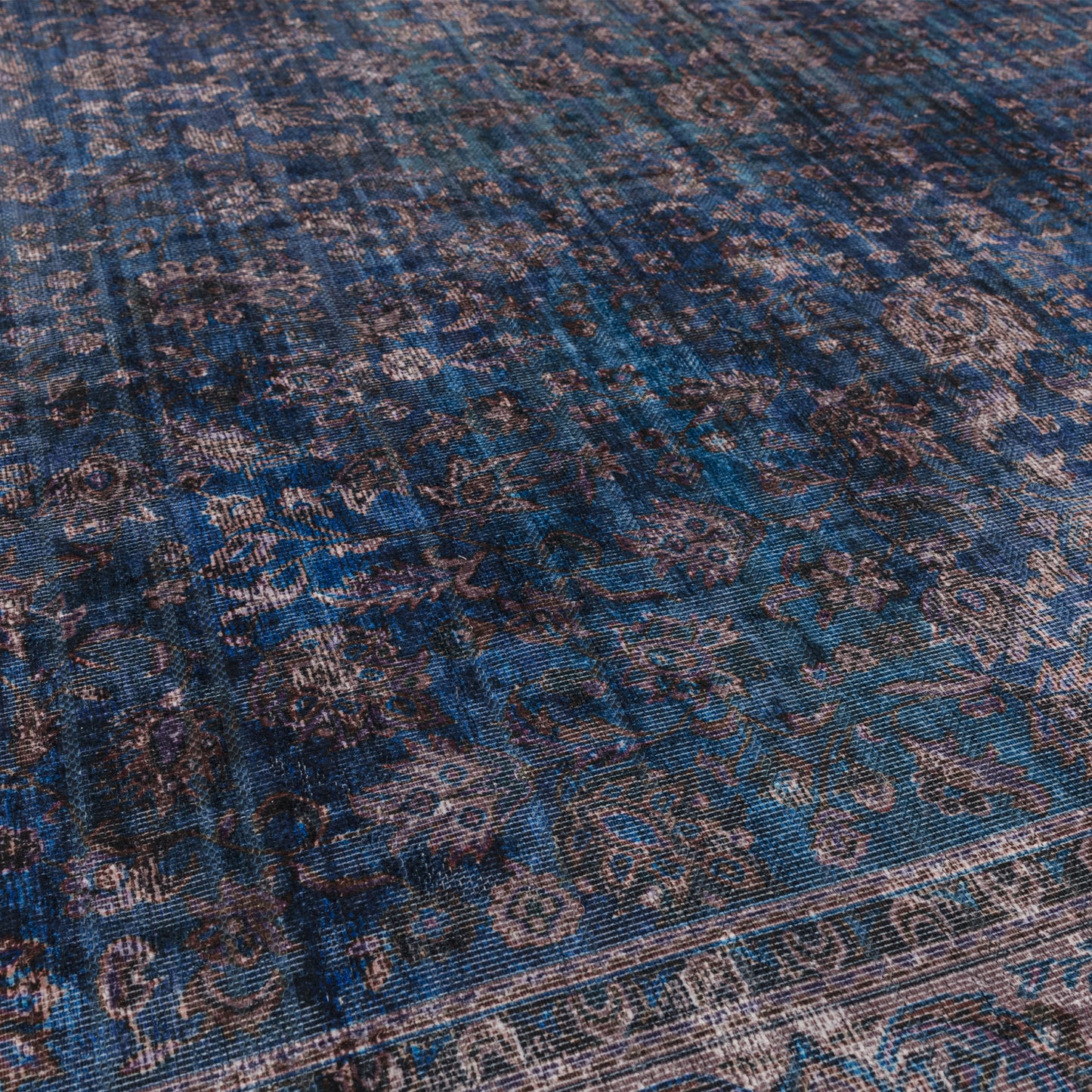 Kaya Ava KY02 Traditional Persian Floral Rugs in Blue Black