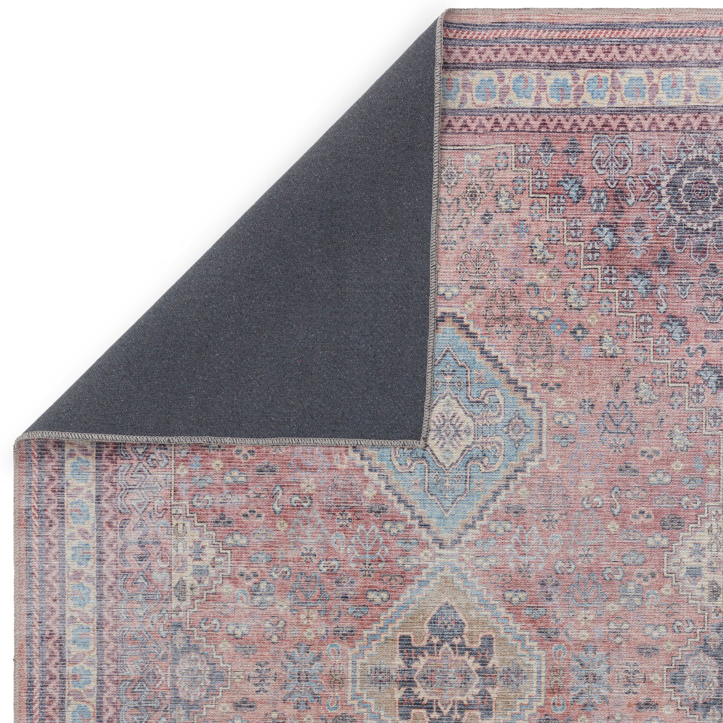 Kaya Esfir KY09 Traditional Persian Floral Rugs in Red Blue