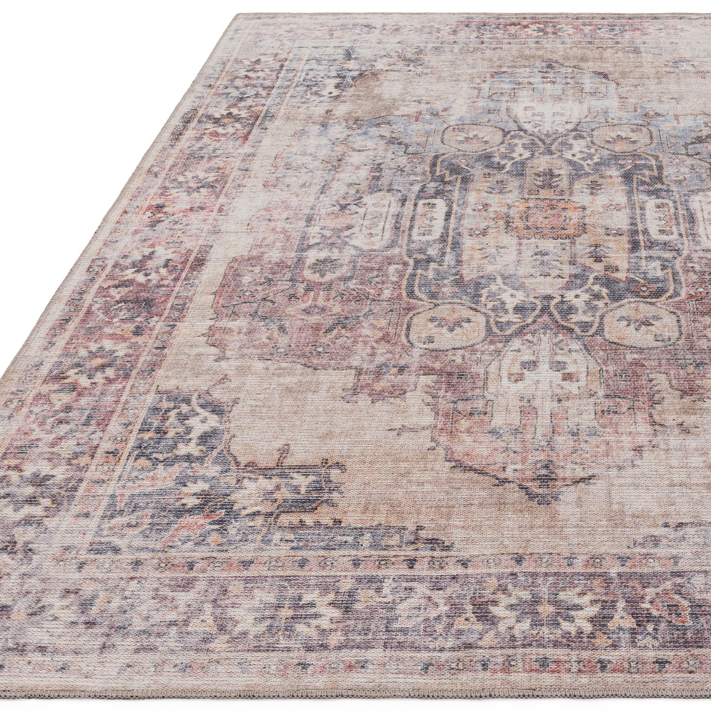 Kaya Lila KY12 Traditional Persian Floral Rugs in Red Cream